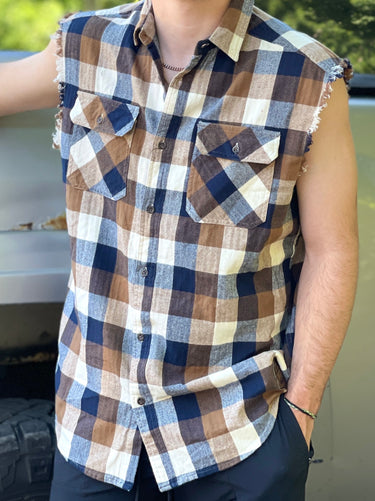 Busch Light Sleeveless Flannel